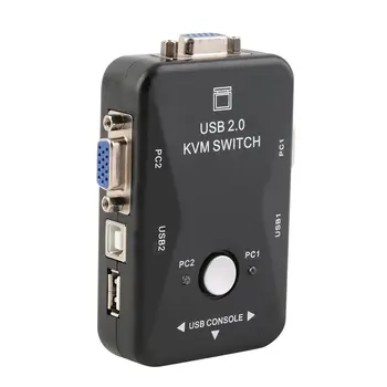 2 Vrata USB 2.0, VGA/SVGA KVM preklopnik za Delitev Monitor, Tipkovnico, Miško Najnovejši Kabel Adapter Parka 1920 X 1440