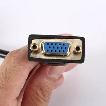 20 cm VGA Moški-Ženski Kabel Priključek 15 Zatiči Podaljšek za Monitorje Projektor TV HJ55