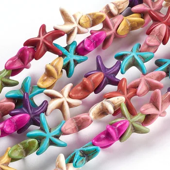 20 Sklop Mešane Barve Kamna Synthetical Zvezda Kroglice za nakit, izdelava DIY zapestnico, ogrlico ,o 40pcs/sklop