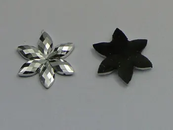 200 Srebrno ploščo Flatback Akril Flatback Gladko Star Cvet Nosorogovo Draguljev, 12 mm
