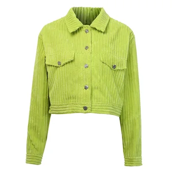 2019 Novo Harajuku Velvet Jakne Ženske Zimske Jeseni Coats Neon Outwear Ženski Zgornji Deli Oblačil Srčkan Zelena Vijolična Kratke Osnovne Jakne