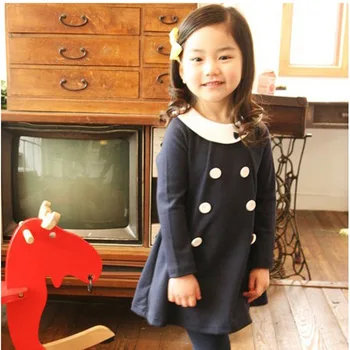2019 visoke kakovosti Otroci oblačila novo Pomlad in Jesen dekleta dvojno zapenjanje obleko otrok princesa dekle obleko brezplačna dostava