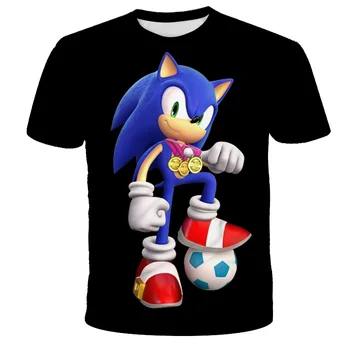 2020 3D tiskanja prodajajo kot vroče pecivo Obleke Poletje Kratek Sonic Hedgehog T-shirt Unisex Ulične Krog vratu vrh Odraslih Vrhovi