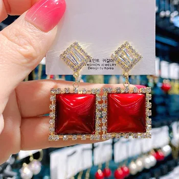 2020 Koreja je novi luksuzni geometrijske nosorogovo lepe modne uhane, super flash kristali, uhani za ženske stranka nakit