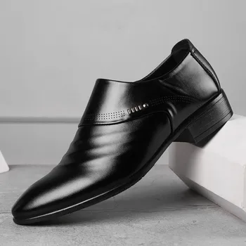 2020 Najnovejši Poslovnih Moških Oxfords Čevlji Niz Noge Black Brown Moški Poročni Urad Opozoril Moške Usnjene Čevlje Moške, Poročni Čevlji