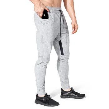 2020 Nov Tek, jogging hlače za moške telovadnici fitnes sweatpants jogger moške mode za šivanje barva tesen jogging hlače SIVE