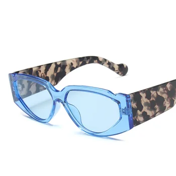 2020 Novo Majhen Okvir Mačka Oči, sončna Očala Ženske Moški Leopard Barva Okvirja Jasno Ocean Leče, sončna Očala Moških Debel Okvir Buljiti UV400
