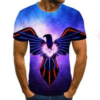 2020 Novo Pismo 3d Tisk T-shirt Priložnostne Moda Vrh Hip Hop Street Oblačila Kratek Rokav T-Shirt Velikosti Moški