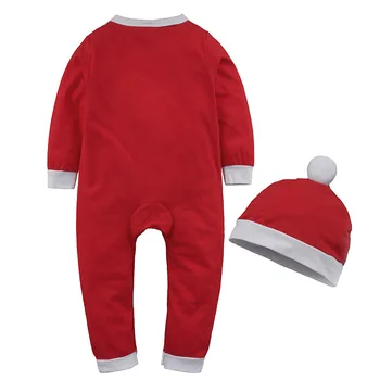2020 Novo Zimo Božič natisnjeni Kostum Newborn Baby Dekle Pletene Romper Jumpsuit Splošno Pulover Topel Jesenski Volne za Oblačila