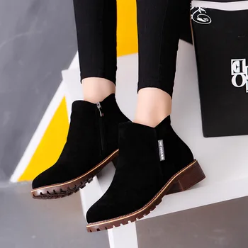 2020 Pozimi Chelsea Škornji Ženske Nizkih Petah Moda za Ženske Škornji Toplo Plišastih za Hladne Zimske Čevlje Zadrgo Gleženj Botas A157