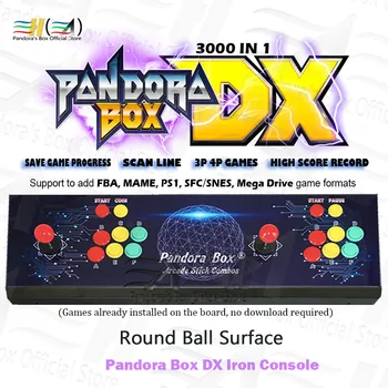 2021 Pandora Polje DX 3000 v 1 Železne konzole Shranite igro napredek so 3P 4P podporo v igri FBA MAME PS1 SFC SNES MD igro 3D tekken