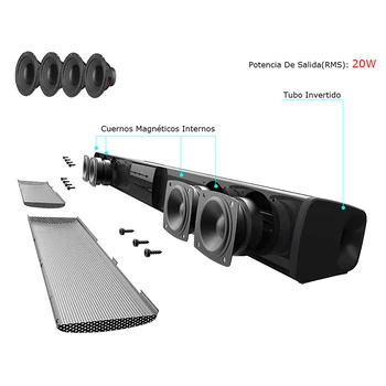 20W Soundbar Prenosni Stolpec Brezžični Bluetooth Zvočnik Močna 3D Glasbeni Zvok bar Domači Kino Aux 3,5 mm TF Za TV PC