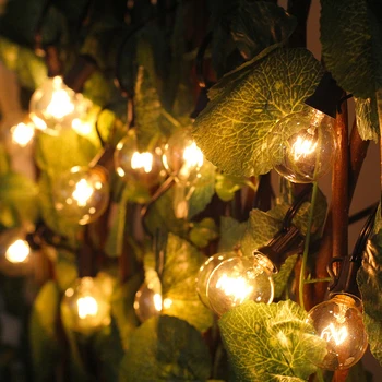 25FT Teras niz luči Božič G40 Svetu Festoon žarnica pravljice niz svetlobo na prostem stranka vrt garland poroko Dekorativni