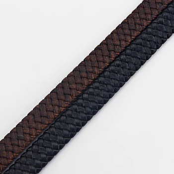 2meter 10*3 mm Black/Dark Brown Ravno Bolo Pletenic Weaved Pravega Usnja Kabel Za Diy Zapestnica Bangle Nakit Dodatki Ugotovitve