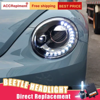 2Pcs LED Žarometi Za VW Beetle 2013-led avto sveti Angel eyes xenon HID KIT meglenke LED Dnevnih Luči