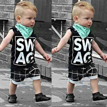 2pcs Malčka Otroci Baby Boy T-shirt Vrhovi+Priložnostne Hlače, Hlačne Oblači Obleko Set