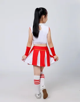 2Pcs Otrok, Cosplay Kostume za Dekle Navijačica Kostum Šola Dekleta Carnival Party Otrok Cheerleading Uniforme brez Rokavov