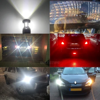 2x W21/5W 7443 7444 7440 7441 LED Žarnice Za Parkiranje Backup Povratne Zavore Rep Vključite Signal, Stop Luči, Bela, 6000K DC12V