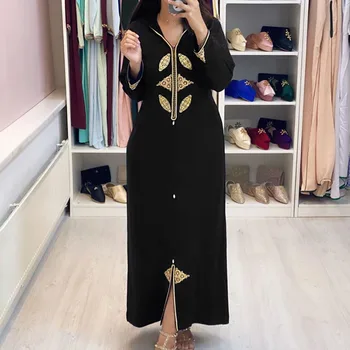2XL Jeseni Ženske Dolga Obleka Dubaj Abaya 2020 Moda, oblačila Hidžab Obleke Luxury Letnik Haljo Zadrgo Turčija Stranka Maxi Femme Vestiods