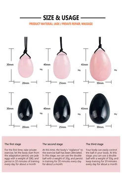 3 kos 1 komplet Črno Yoni Jajce za Vaginalne Zaostrovanja Masaža Telesa & Sprostitev Mišic Ženski Keglove Vadbo Medenične Obsidian