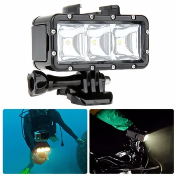 30 m Nepremočljiva Podvodno LED High Power Flash Svetlobe Za Gopro Hero 4 3+ 3 2 1,delovanje Fotoaparata Izpolnite Lučka za Potapljanje Video Sveti Gori