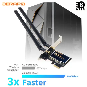 3000Mbps Dual Band Wireless PCIe Adapter Za Intel AX200 Wifi 6 Wlan Kartica 802.11 ax 2.4 G/5Ghz Bluetooth 5.1 PCI Express Adapter