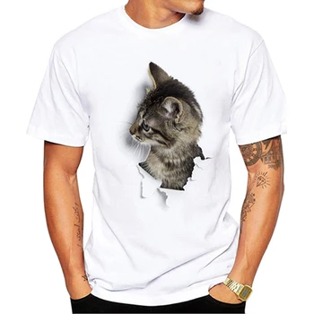 3D Luštna Mačka T-majice Moške Poletne Vrhovi Tees Tiskanja Živali majica s kratkimi rokavi Moški o-vratu kratek rokav Moda Tshirts Plus Velikost