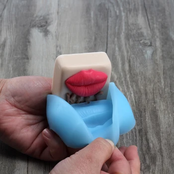 3D Milo Plesni Kvadratnih Poljub Seksi Ustnice Silikonski Kalupi Ročno Valentinovo Darilo Orodje