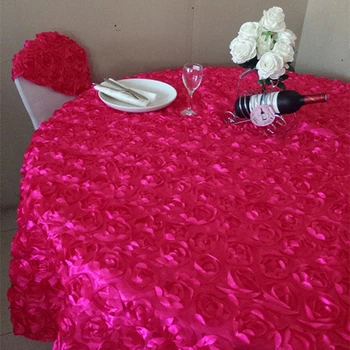 3D Rose okrogla miza krpo poroko približno 1,2 metra premera torto prti za poroko 3d rose torto tabela kritje za banket