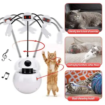 3In1 Multi-Funkcijo Hišnih Mačk Igrače, Električni Rotacijski Žogo Mešalniku Igro Z Chase Luč za Mačka Samodejno Interaktivne Igrače Mačka