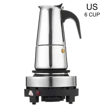 4/6Cup aparat za Kavo Lonec Espresso, Latte Percolator Električni Štedilnik Home Office Kuhinjske Potrebščine U1JE