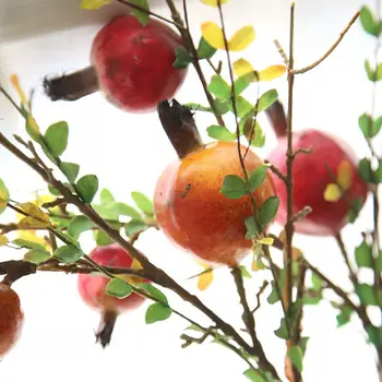 4 Glave Simulacije granatno jabolko sadje, fižol veje jagode Umetno cvetje doma dekoracijo poroke ponaredek cvetje