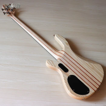 4 string vratu skozi aktivno, električna bas kitara 43 palčni ashwood telo naravno barvo bas kitaro s Kanado, javorjev vrat