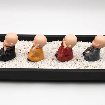 4Pcs Miniaturne Figurice Doma Desk Dekor Pravljice Vrt DIY Obrti Kung fu Menih za Moss Mikro Krajine Shadowbox Scene
