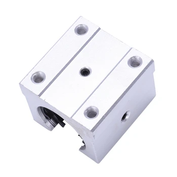 4x Aluminija Linearni drsna blok Motion Usmerjevalnik Trden Blok C Srebro (SBR20UU,20 mm)