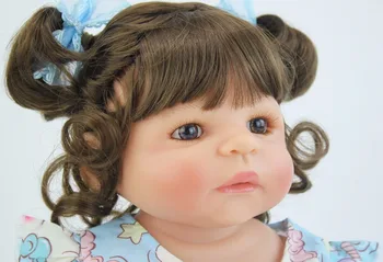 55 cm Polni Silikona Vinil Telo Prerojeni Baby Doll Igrača Za Dekle Bonecas Novorojenčka Princesa Dojenčki Bebe Kopanje Igrača Otroci Darilo za Rojstni dan