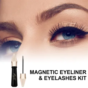 6 Par Nevidno Magnetno Ponarejenega Trepalnic 3D 2PCS Eyeliner Komplet Z Bombažno Krpo,Pinceta Oči Ličila Razširjene Napačne Eyelashe