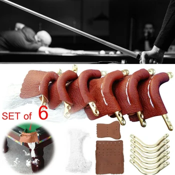 6pcs Umetnega Usnja Snooker Tabeli Trajne Praktično Žoga Torba Pribor za Biljard Strokovno Neto Žep Nastavite Zabava