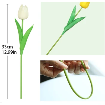 6Pcs Umetno Tulipanov svile cvetja Veje romantično pravi dotik cvetje doma dekor poroka tabela dekoracijo valentine dekoracijo