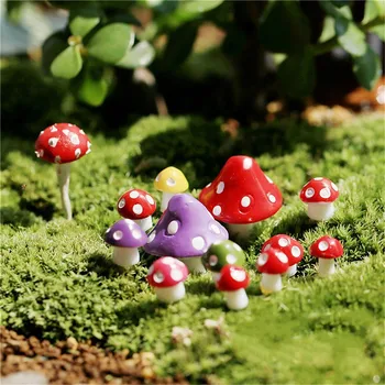 8 Kos Naključno Barvo Kawaii Okraski Mushroom Fairy Vrt Miniature Dekorativni Mikro Krajine Bonsaj Rastlin Vrtnarjenje