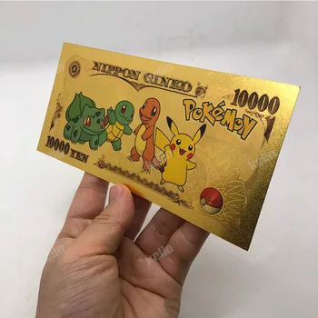 8Pcs/Set TAKARA TOMY Pokemon KARTE Pikachu Pokeball Zbiranje Zlatih Bankovcev 10000 Jen Zlato Bankovcev Igrače Darila za Otroke