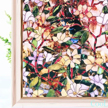 90*200 cm barva magnolija vzorec okno dekorativne folije ,samolepilne, v katerih so elektrostatično varstvo zasebnosti stekla nalepke,barvna
