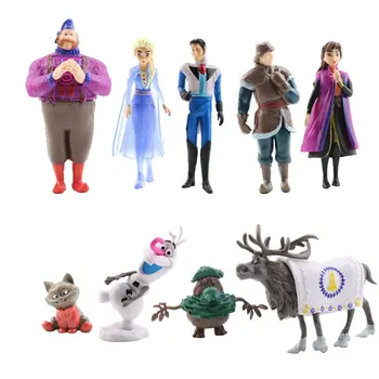 9Pcs/set Frozen2 Snow Queen Elsa Ana PVC figuric Olaf Kristoff Sven Anime Lutke Figurice Otroci Igrače Za Otroke Darila