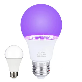 A19 E27 UV Blacklight Žarnica 9W UV LED Žarnice svetilke Violet Dekor za Blacklight Stranka Telo Barva Fluorescentno Plakat Neon Glow D30