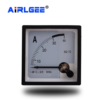 AC0-30A Razred 1.5 Trenutno Test Analogni Plošči Merilnik Amperemeter Bela Črna SQ-72