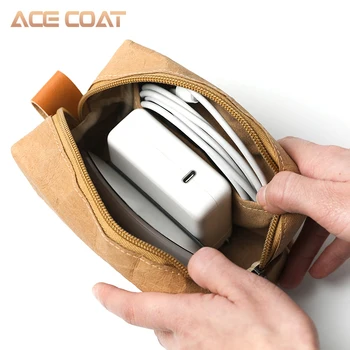 ACECOAT Stroj Kraft Miške Torbica Sleeve Vrečko za Brezžično Miško za Shranjevanje Prenosni Adapter za Polnilnik USB, Kabel Multi Vrečko za Macbook