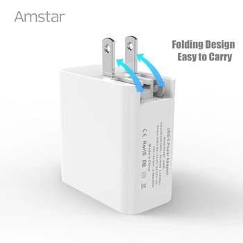 Amstar 45W PD Polnilnik PD3.0 2.0 Hitro Polnjenje 3.0 USB-C Power Adapter za iPhone 11 Pro Max X XR XS Max Macbook USB-C Prenosniki