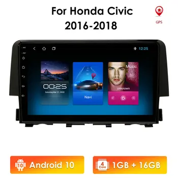 Android 10 avtoradio 2 Din GPS Navi za Honda CIVIC 2016 2017 2018 2 gb in 64 GB WIFI 4G BT DVR Ogledalo Povezavo OBD2