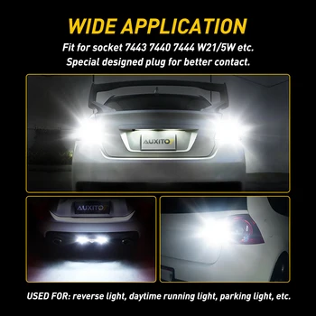 AUXITO 1156 P21W W21/5W 7440 7443 T20 3157 P27/7W Bela LED Žarnice za Avto DRL Parkiranje Vzvratno Zavorno Svetilko Vključite Opozorilne Luči 12v
