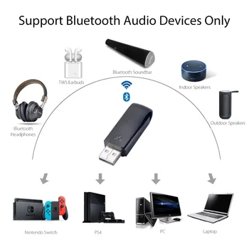 Avantree Listov za Dolge razdalje, USB, Bluetooth Audio (zvok Bluetooth Oddajnik Adapter za Prenosni RAČUNALNIK Ma c PS 4 Nin tendo Stikalo, Brezžični Audio Dongle